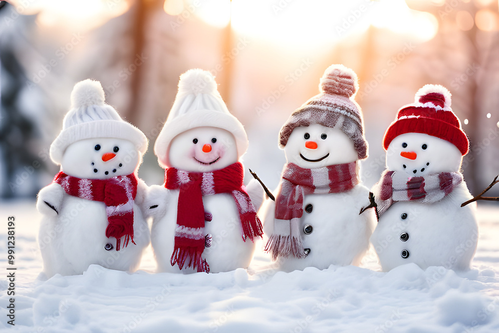 snowman on the snow snowman on the snow