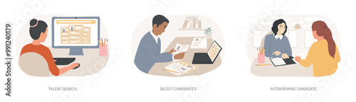 Human resources agency isolated cartoon vector illustrations se