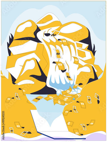 Cash flow vector illustration. Economic development unfolds like tapestry under hands financial architects Cash flow and economy, like dance partners, move in synchronized harmony Payment