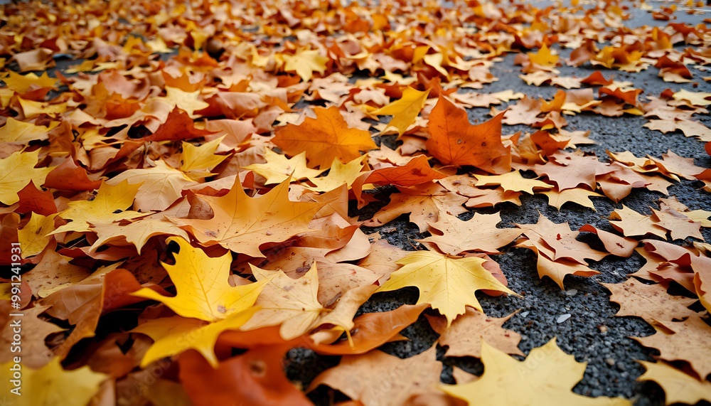 With the arrival of autumn, fallen leaves are scattered on the ground. close-up. With the arrival of autumn, fallen leaves are scattered on the ground. close-up.