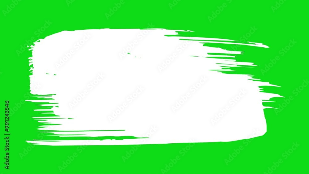 Abstract painting brush stroke shape washing on green screen for blue background in 4k animation
