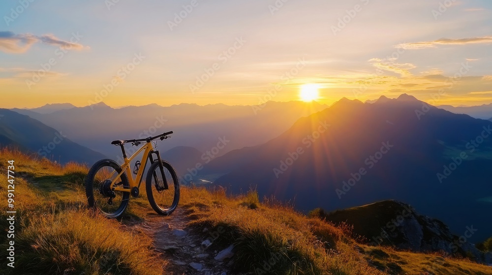 Mountain Bike Sunset Golden Hour Adventure Mountain Bike Sunset Golden Hour Adventure