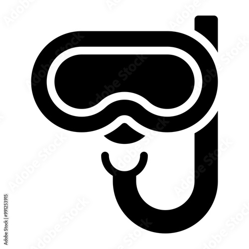 snorkeling glyph icon