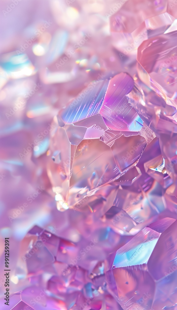 A vibrant collection of shimmering holographic stones and crystals adorns this background, featuring lovely shades of pink, blue, and lilac, ideal for creative and luxurious applications. A vibrant collection of shimmering holographic stones and crystals adorns this background, featuring lovely shades of pink, blue, and lilac, ideal for creative and luxurious applications.
