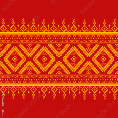 Geometric ethnic flower pattern for illustration,vector,fabric,wrapping,clothing,wallpaper,Batik,carpet,embroidery style.