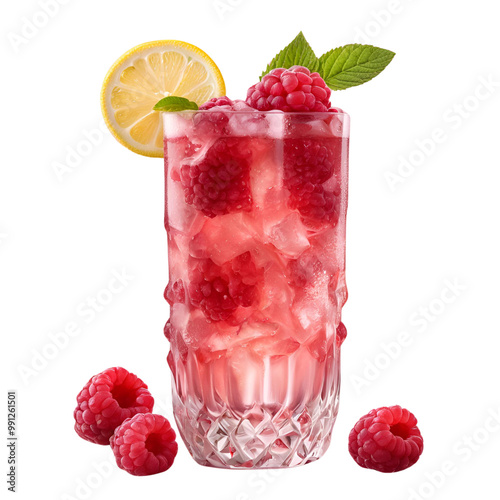 raspberry cocktail with mint