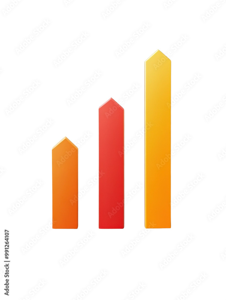 Bar graph representing growth and progress Bar graph representing growth and progress