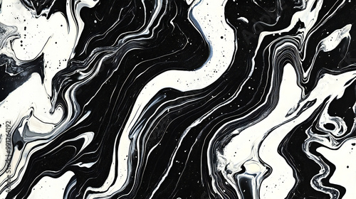 abstract black marble or epoxy textures on a white background photo