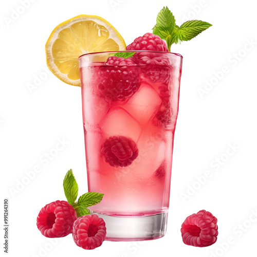 raspberry cocktail with mint