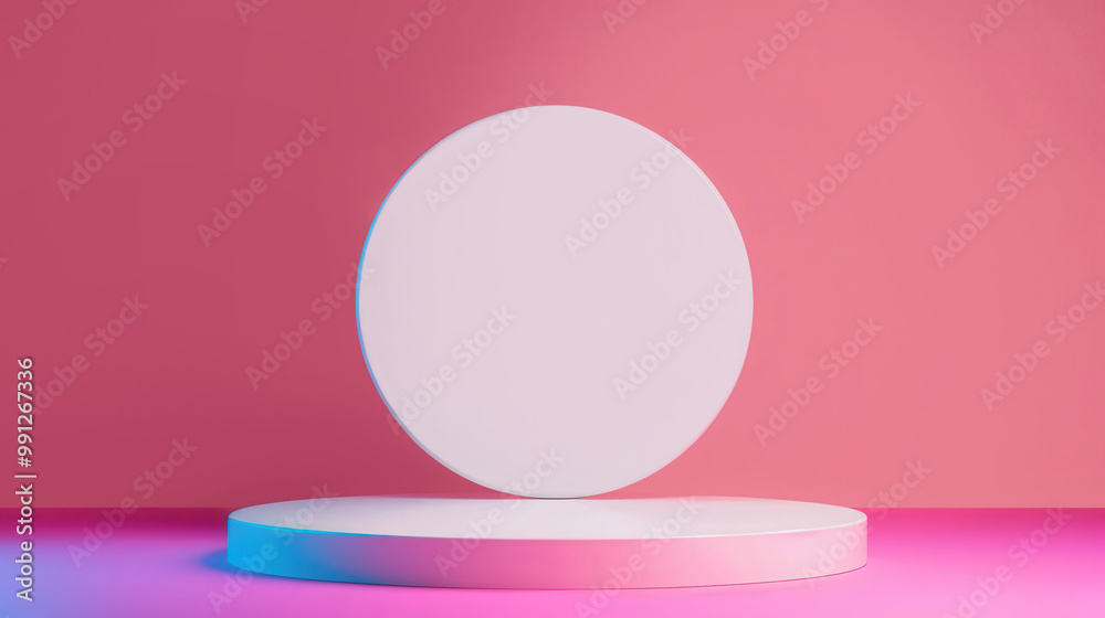 Futuristic Podium with 3D Gradient Background, sleek flat design, vibrant colors blend seamlessly, creating an engaging and modern visual experience. Futuristic Podium with 3D Gradient Background, sleek flat design, vibrant colors blend seamlessly, creating an engaging and modern visual experience.