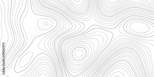 Abstract wavy topographic line background. Seamless pattern and banner design. Modern and dynamic feel to topographic mapping vector illustration.