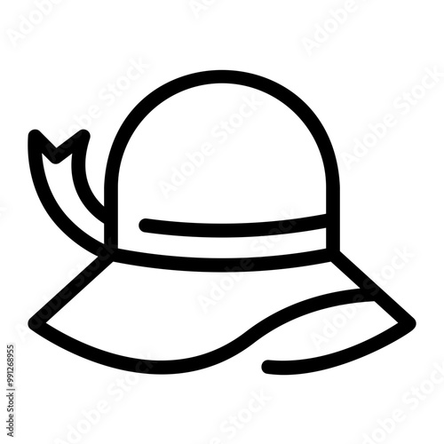 pamela hat line icon