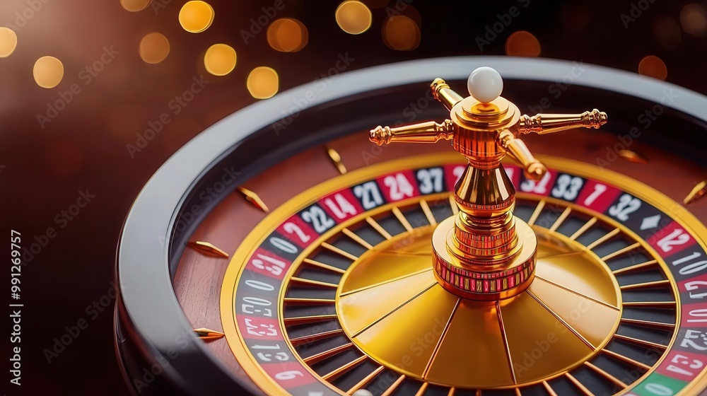 Close-up of an elegant roulette wheel with vibrant colors and a soft bokeh background, symbolizing luck and gambling. Close-up of an elegant roulette wheel with vibrant colors and a soft bokeh background, symbolizing luck and gambling.