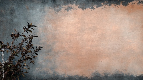 A textured backdrop featuring a branch with subdued colors. photo