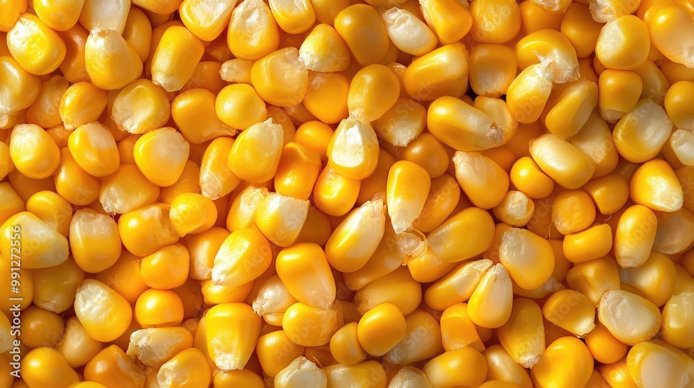 Close-up of fresh corn kernels forming a seamless texture pattern, ideal for repeatable use in food or agriculture designs Close-up of fresh corn kernels forming a seamless texture pattern, ideal for repeatable use in food or agriculture designs