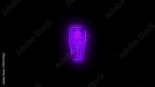 Neon DMC icon glowing black background animation photo