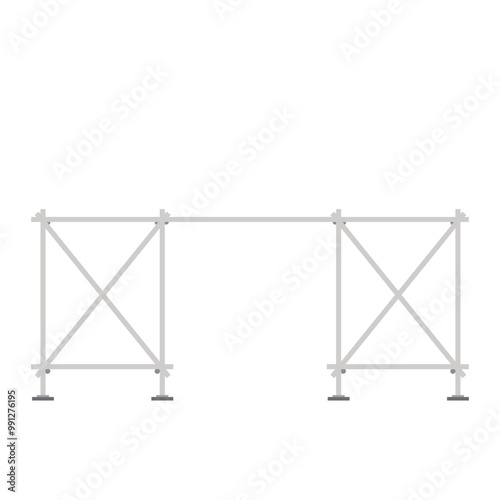 Scaffolding. Vector flat design aluminum prefabricated scaffolding isolated illustration white background.