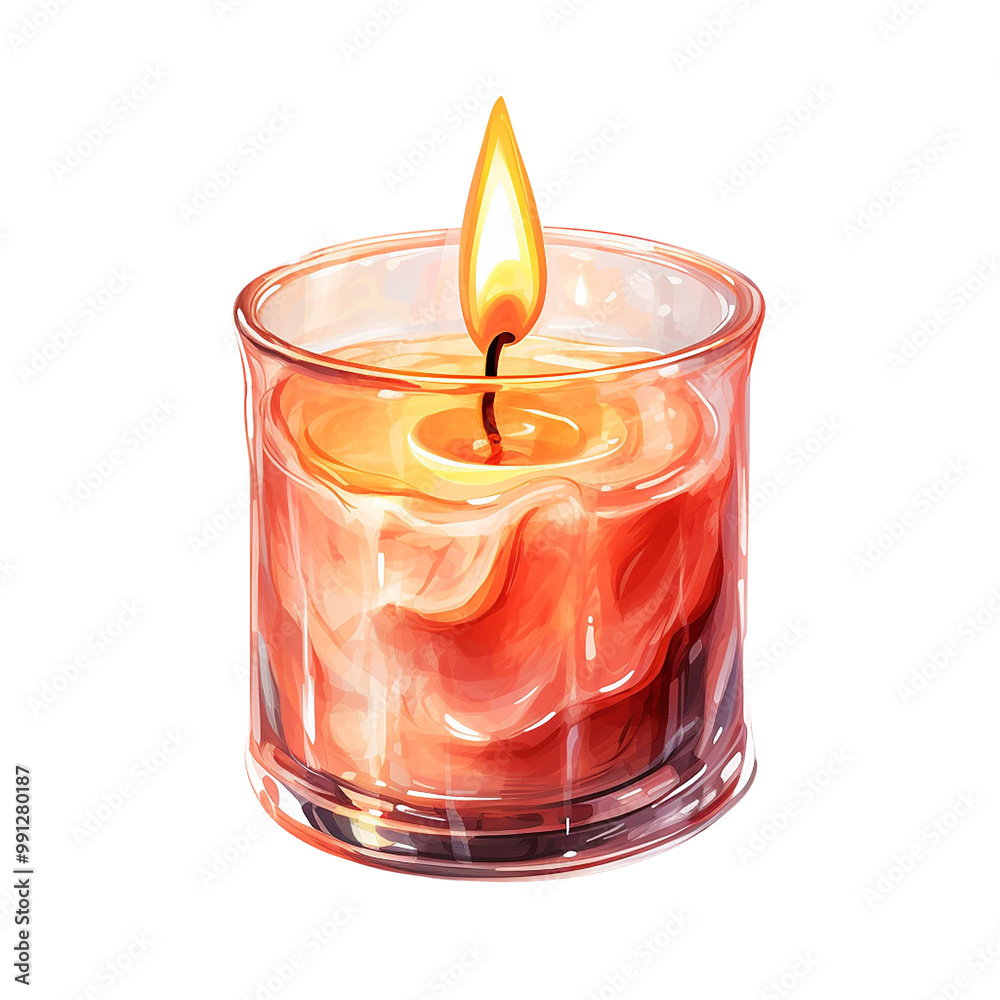 Burning candle in a glass holder, cozy ambiance and warm light. Burning candle in a glass holder, cozy ambiance and warm light.