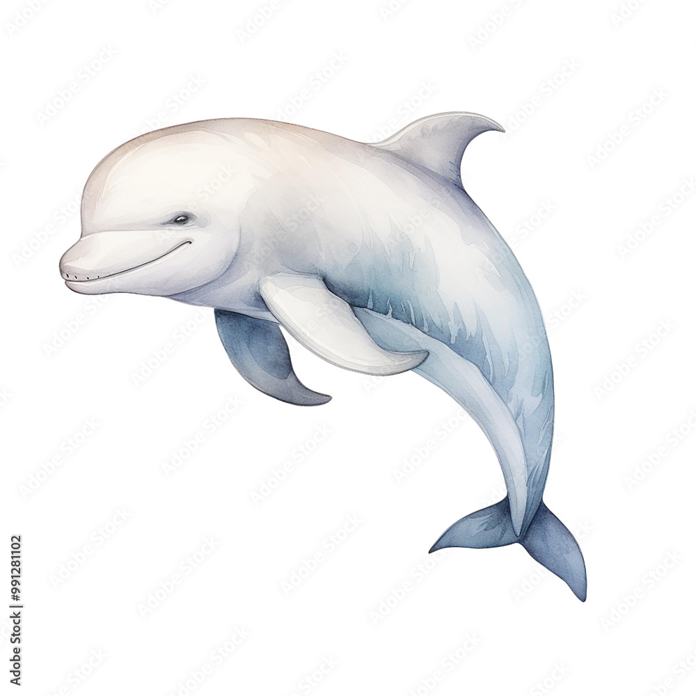 Fototapeta premium Dolphin illustration isolate on transparent background