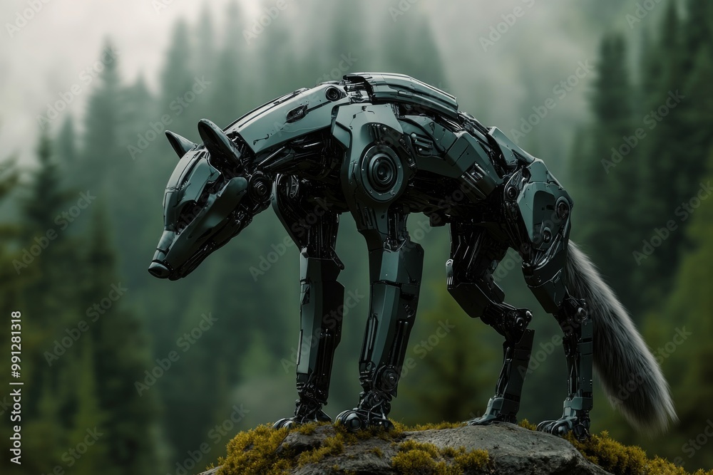 Mechanical Wolf in the Forest Mechanical Wolf in the Forest