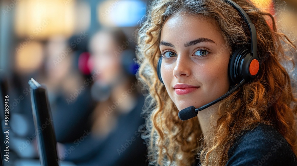 woman call center agent with a headset providing customer service and handling phone inquiries while working in an office offering professional support and communication assistance woman call center agent with a headset providing customer service and handling phone inquiries while working in an office offering professional support and communication assistance