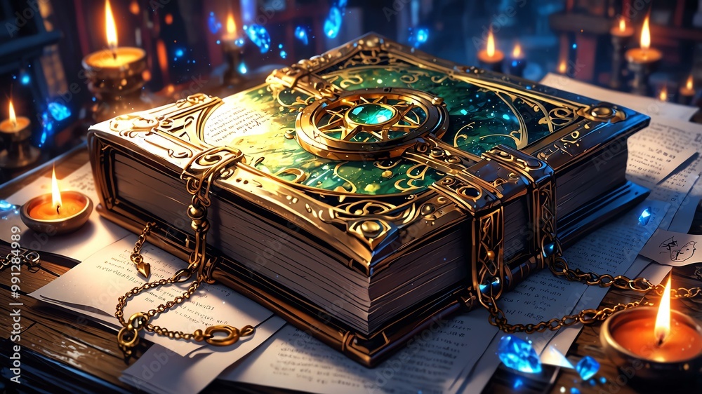 anime style a highfantasy setting with glowing magical artifacts, a floating, enchanted book, and a soft, mystical light illuminating a scene straight out of a fantasy anime background anime style a highfantasy setting with glowing magical artifacts, a floating, enchanted book, and a soft, mystical light illuminating a scene straight out of a fantasy anime background