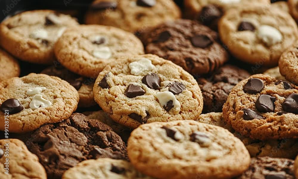 chocolate chip cookies on a white background