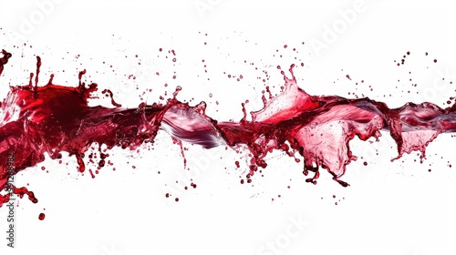 Red wine splash texture over white background