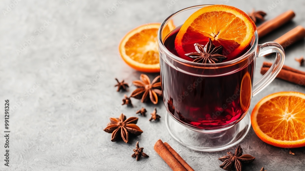A warm, spiced beverage with orange slices, cinnamon, and star anise, perfect for cozy gatherings and winter nights. A warm, spiced beverage with orange slices, cinnamon, and star anise, perfect for cozy gatherings and winter nights.