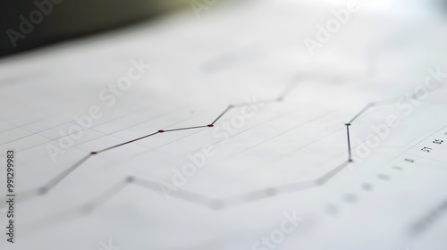 Detailed line graph illustrating steady GDP growth over time, clean white background with subtle shadows highlighting the upward trend, professional economic analysis visualization.