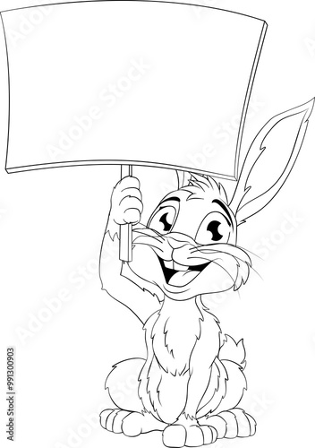 Easter Bunny Rabbit Holding...