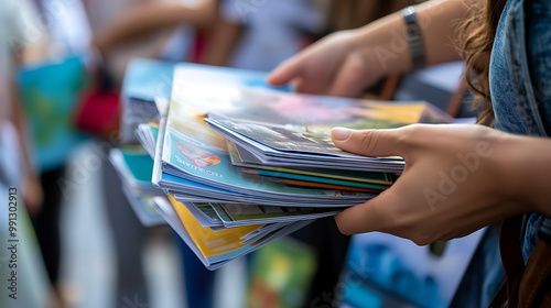 Close-up of health and wellness books and brochures being distributed at a World Health Day event