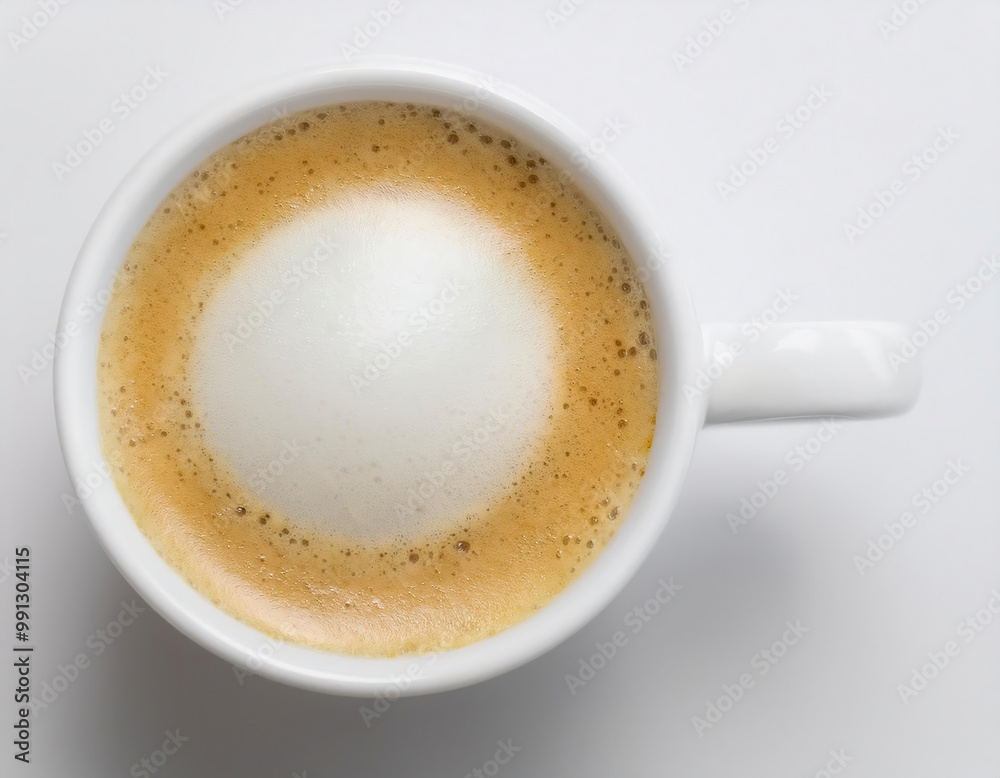 Cup of cappuccino with frothy foam on white background Cup of cappuccino with frothy foam on white background