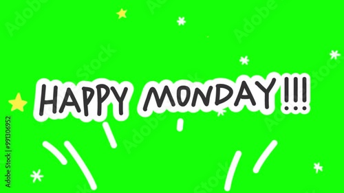 Happy monday green screen background