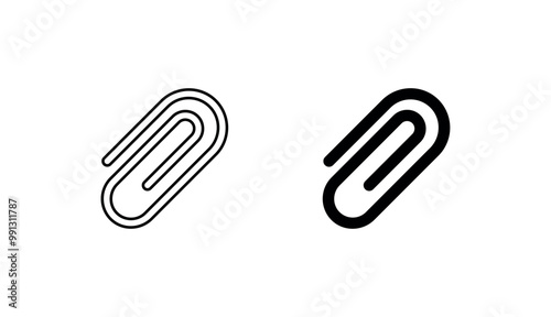 Paperclip icon design with white background stock illustration