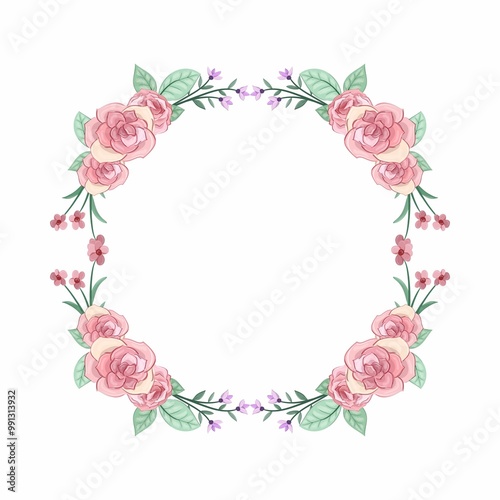 frame of flowers seamless pattern with birds and flowers