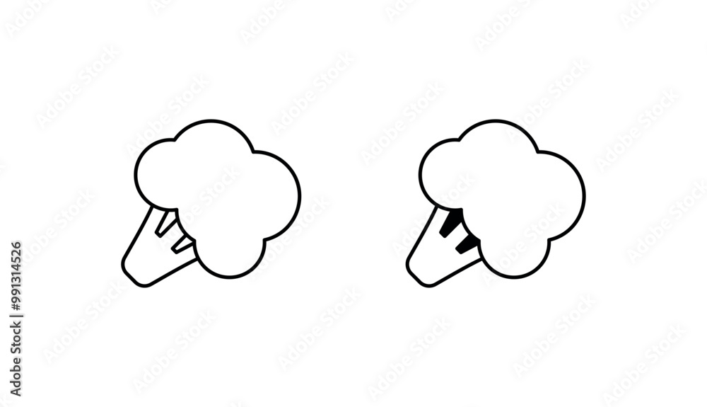 Broccoli icon design with white background stock illustration Broccoli icon design with white background stock illustration