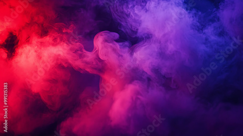 Bright red and purple smoke blending on a stage, adding intensity and richness