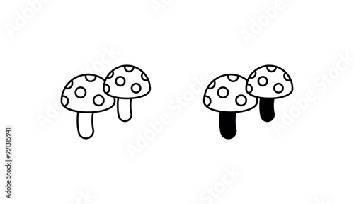 Mushrooms icon design with white background stock illustration