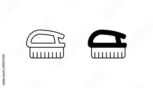 Scrub brush icon design with white background stock illustration