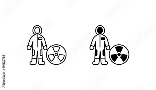 Hazmat Suit icon design with white background stock illustration