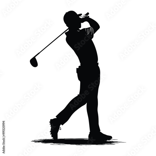 golf player silhouette vector