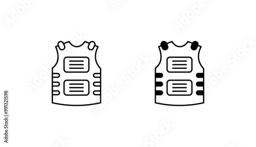 Body Armor icon design with white background stock illustration