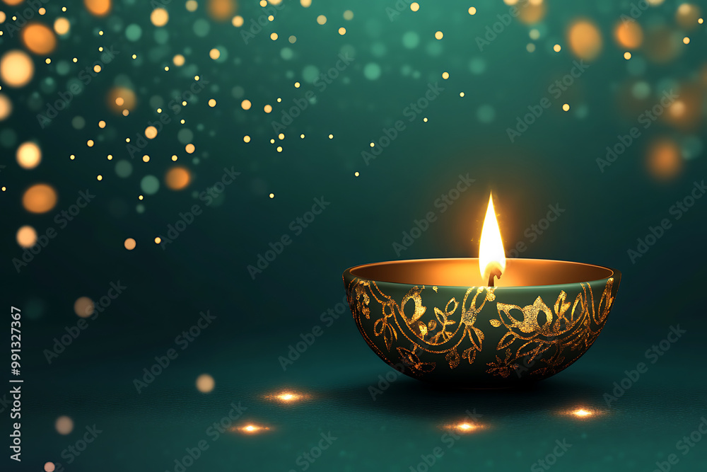 Luxurious Diwali Background with Golden Sparkles Luxurious Diwali Background with Golden Sparkles