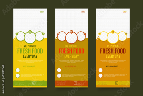 Food rollup banner, Fast food rollup template