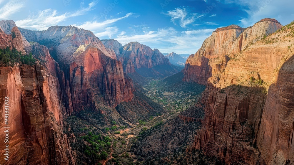 Naklejka premium Sunrise Over Zion Canyon National Park