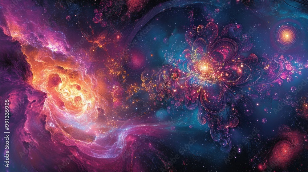 Cosmic-inspired digital artwork with glowing elements and intricate patterns, perfect for vibrant and stunning wallpaper designs Cosmic-inspired digital artwork with glowing elements and intricate patterns, perfect for vibrant and stunning wallpaper designs
