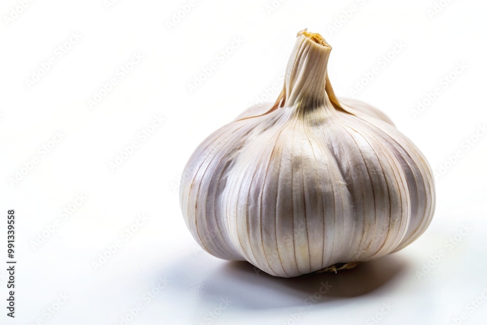 Obraz premium Clove of garlic isolated on white clipping Panoramic, bulb, vegetable, spice,clove, white background, isolated, ingredient, seasoning, garlic, fresh, studio, food, cooking, herb, healthy