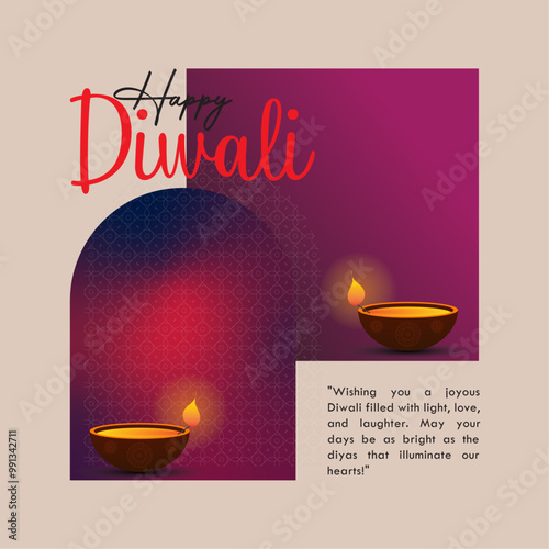 Happy Diwali post featuring wishes, suitable for social media: 