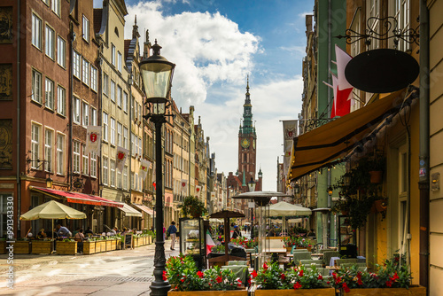 City of Gdansk - Old town with the beautiful buildings and streets